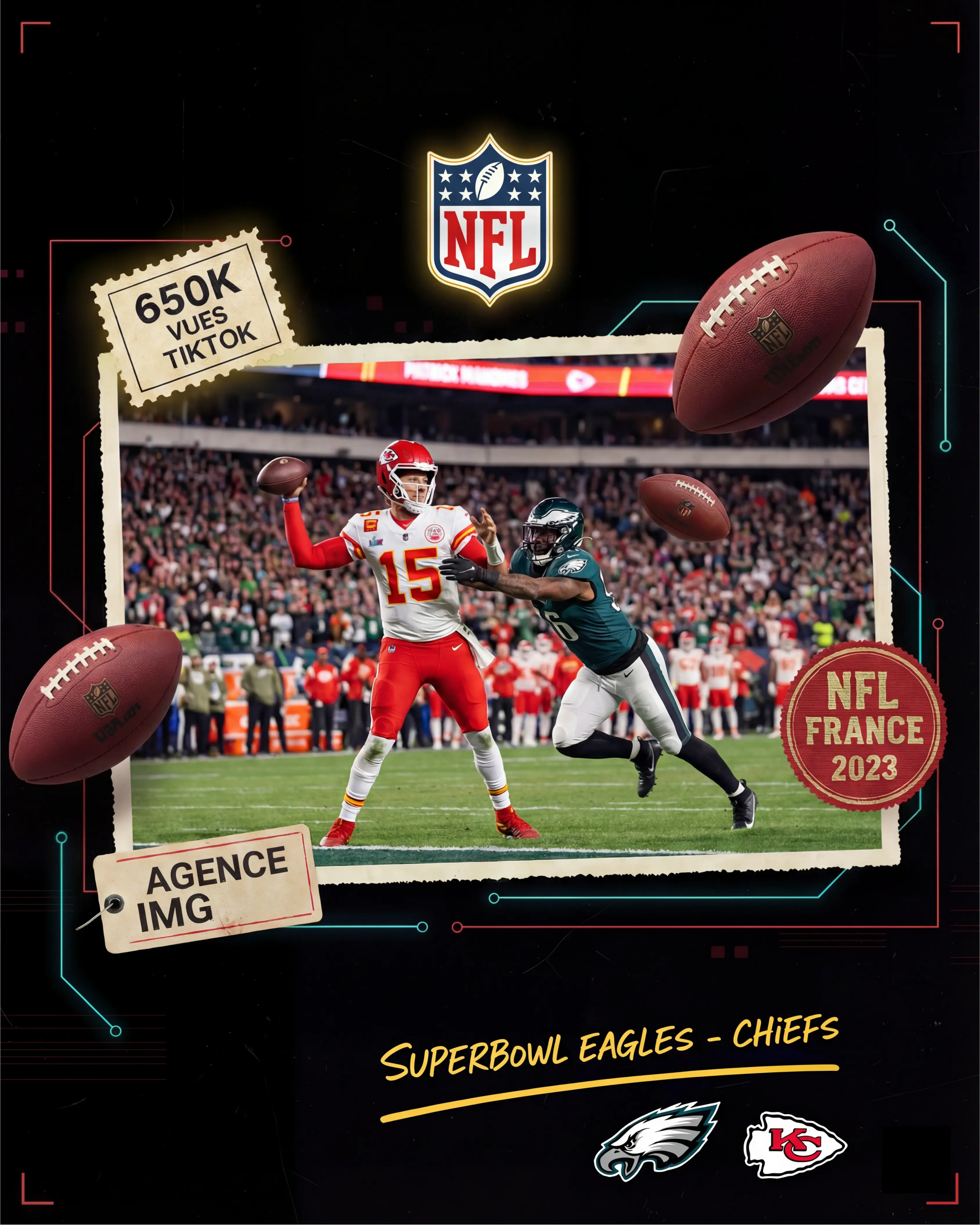 Portfolio NFL France — TikTok et Snapchat, +40% croissance, 23M vues
